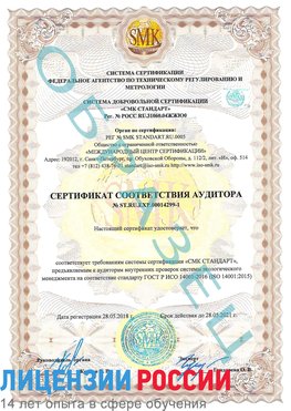 Образец сертификата соответствия аудитора №ST.RU.EXP.00014299-1 Губаха Сертификат ISO 14001